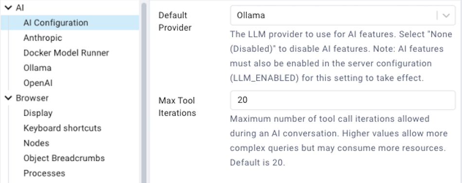 Preferences AI section